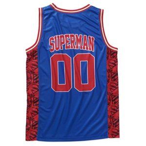 DC Comics Vintage Superman Basketball Jersey Blue Medium